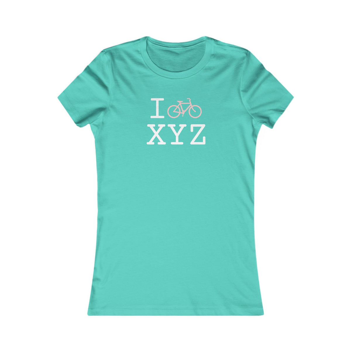 I Bike women's T, pink bike