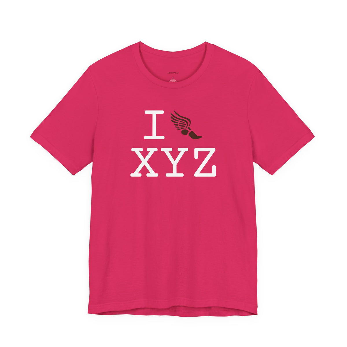 I Run unisex T, brown logo