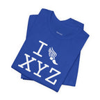 I Run unisex T, white logo