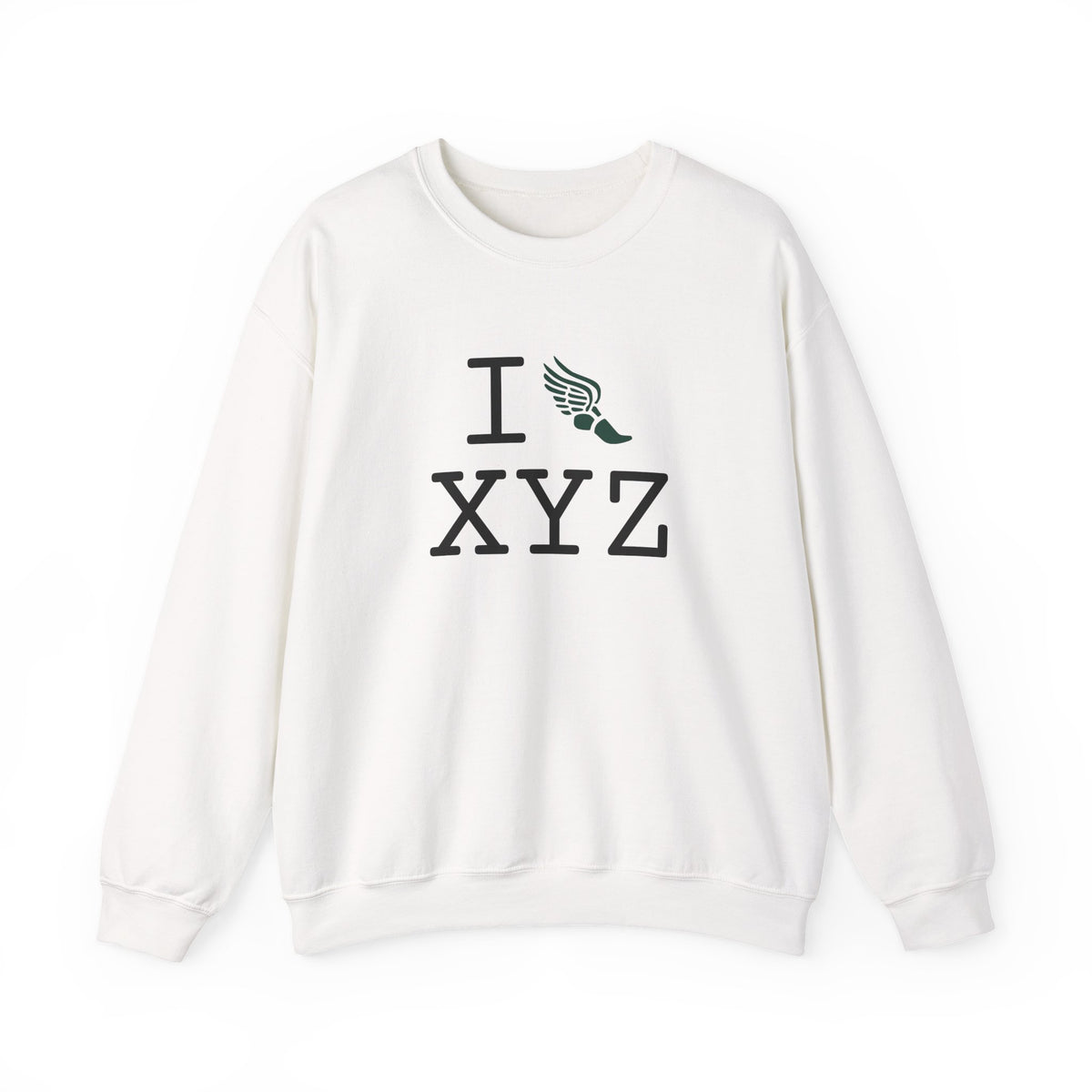 I Run sweatshirt, dark green logo