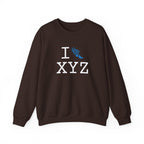 I Run sweatshirt, light blue logo