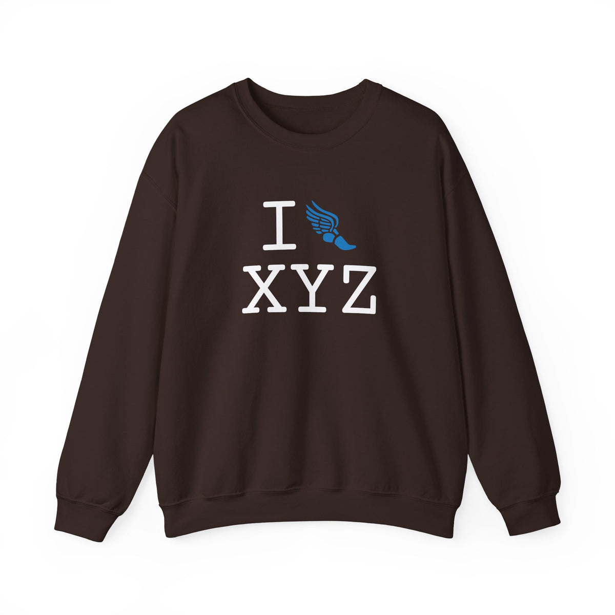 I Run sweatshirt, light blue logo