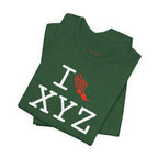 I Run unisex T, red logo