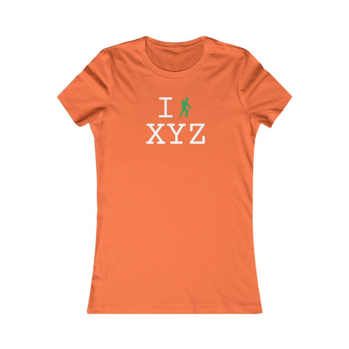 I Hike women's T, green hiker