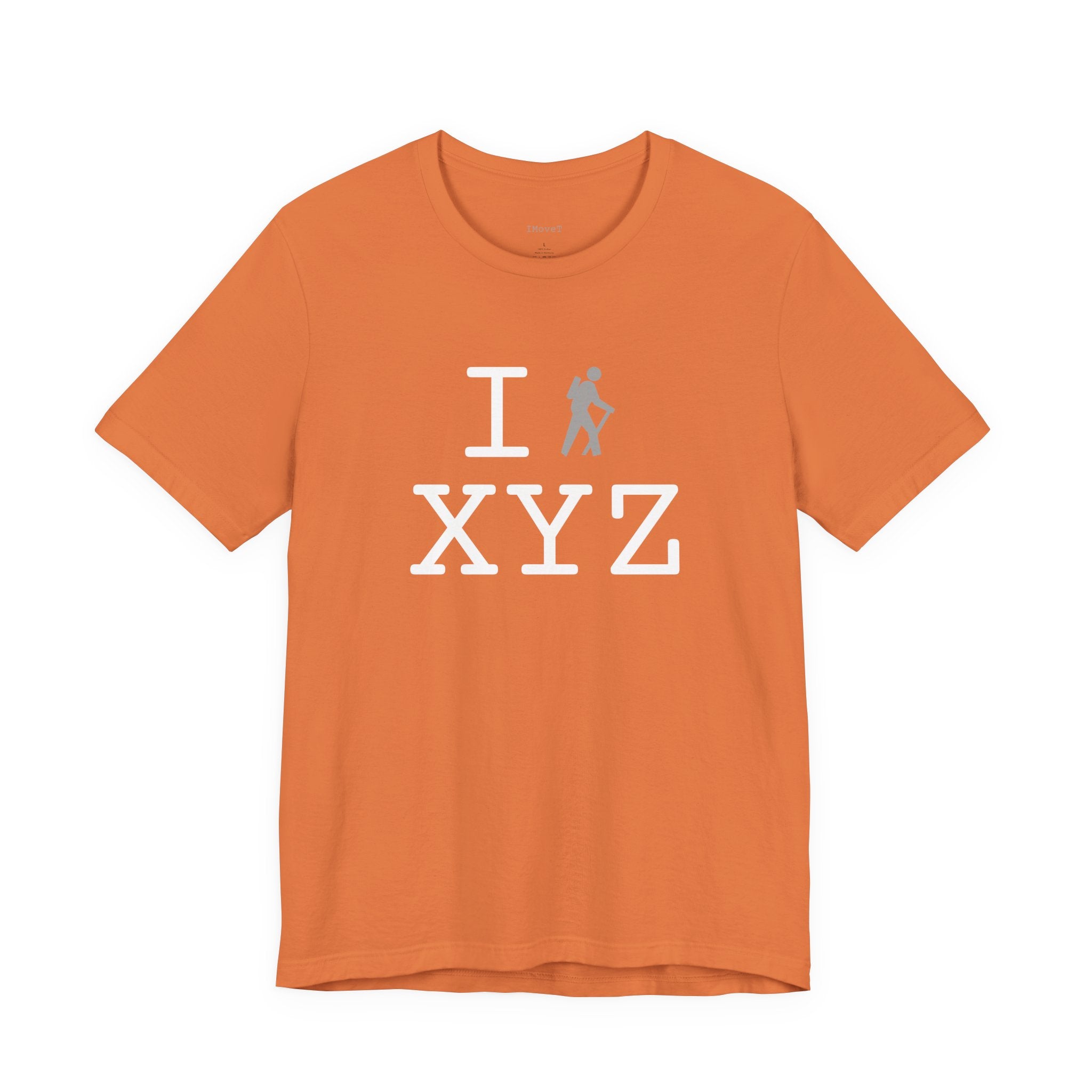 I Hike ___ unisex T, grey hiker
