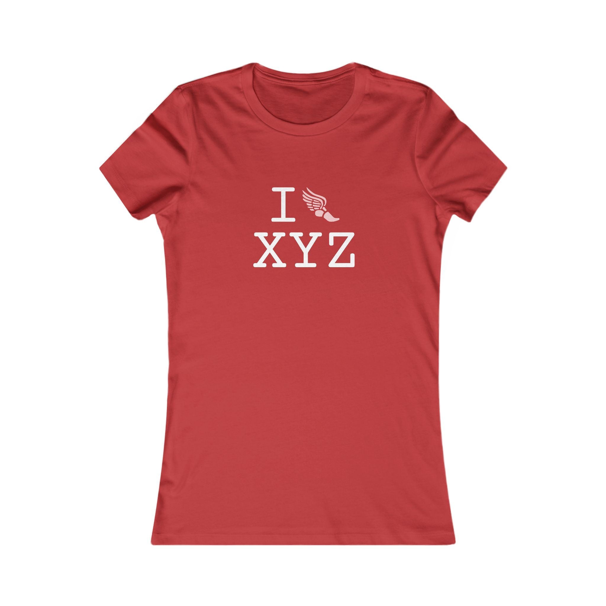 I Run ___ women's T, pink logo