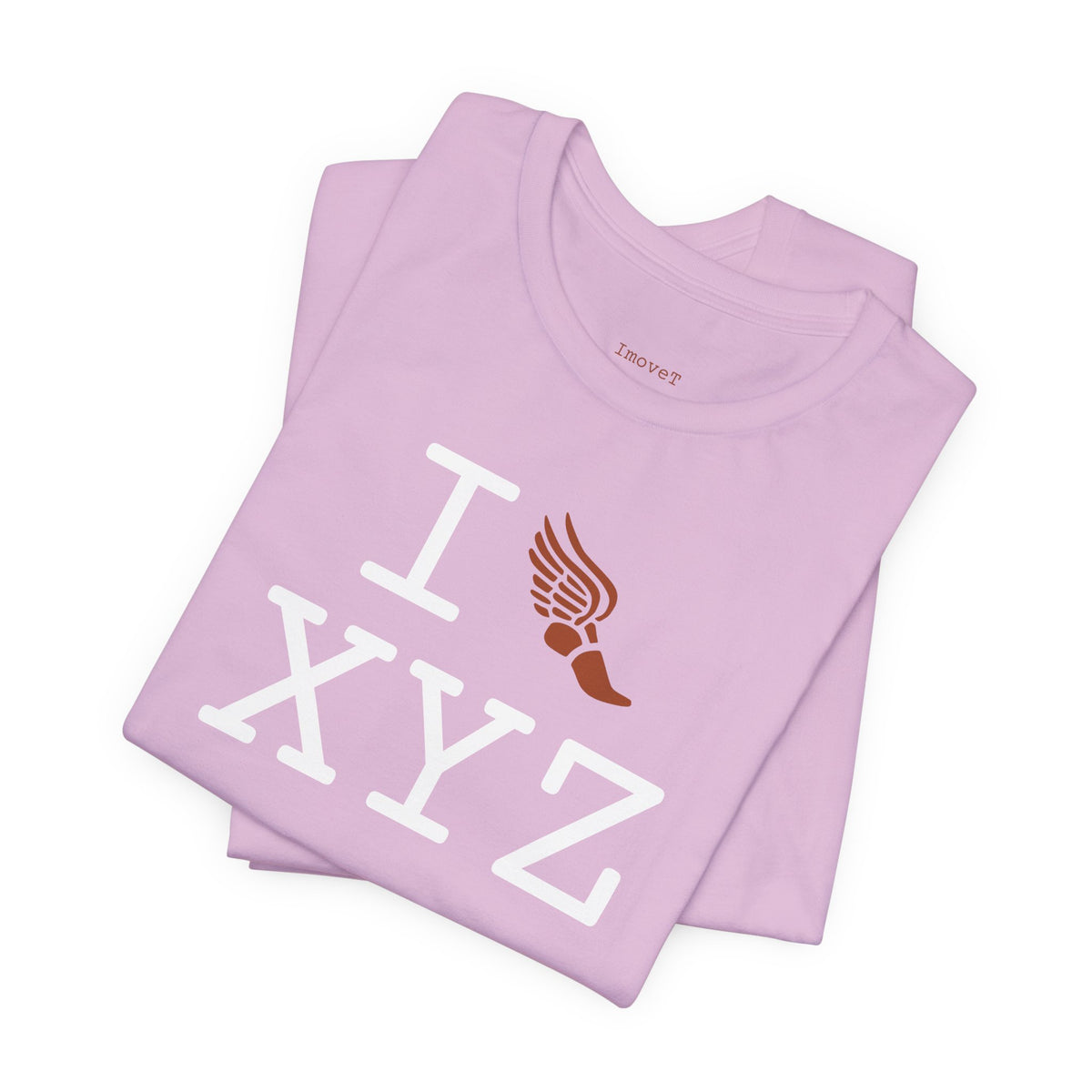 I Run unisex T, dark orange logo