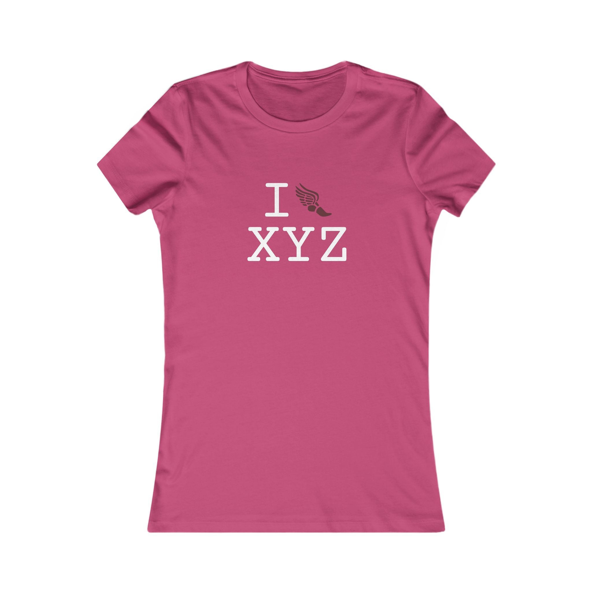I Run ___ women's T, maroon logo