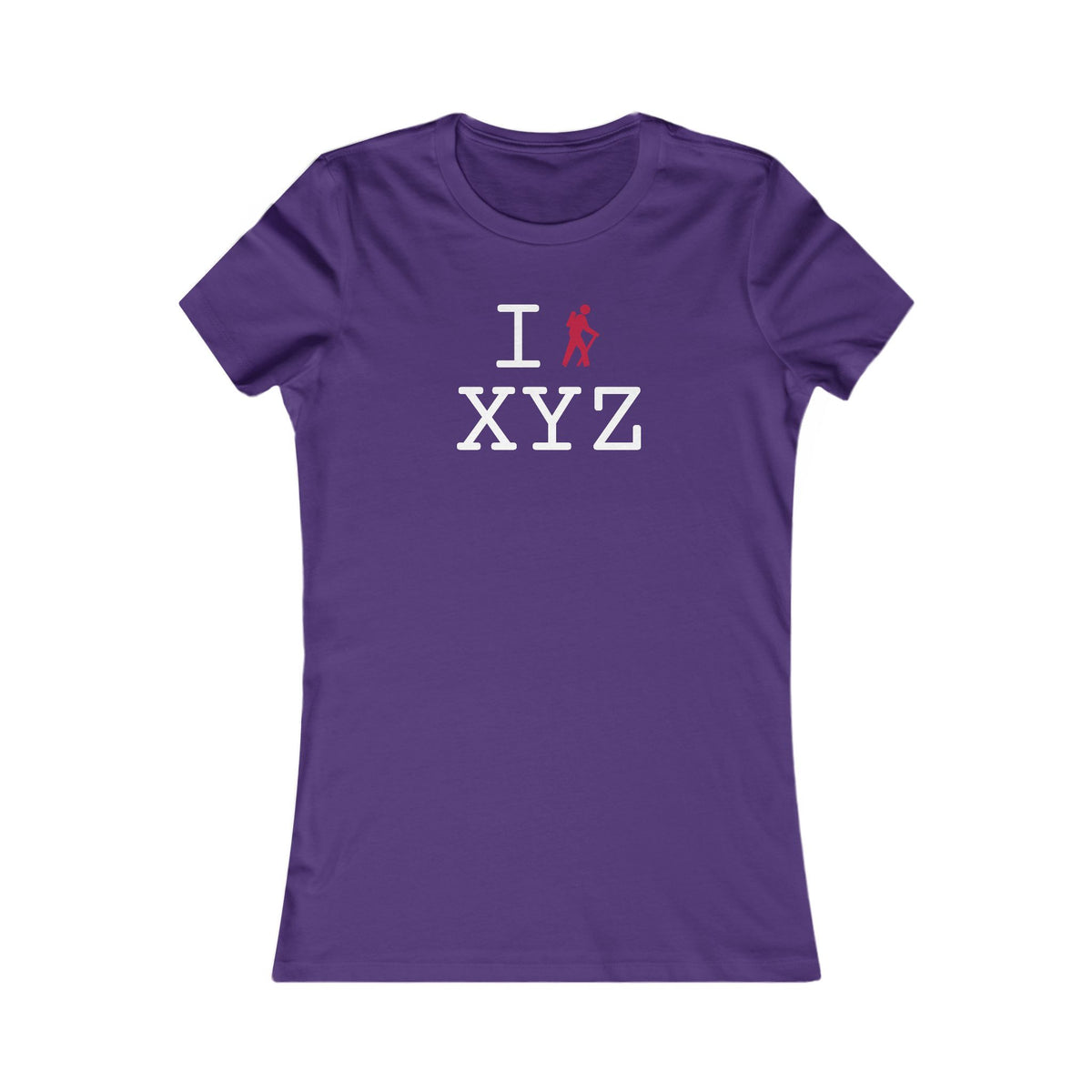 I Hike women's T, red hiker