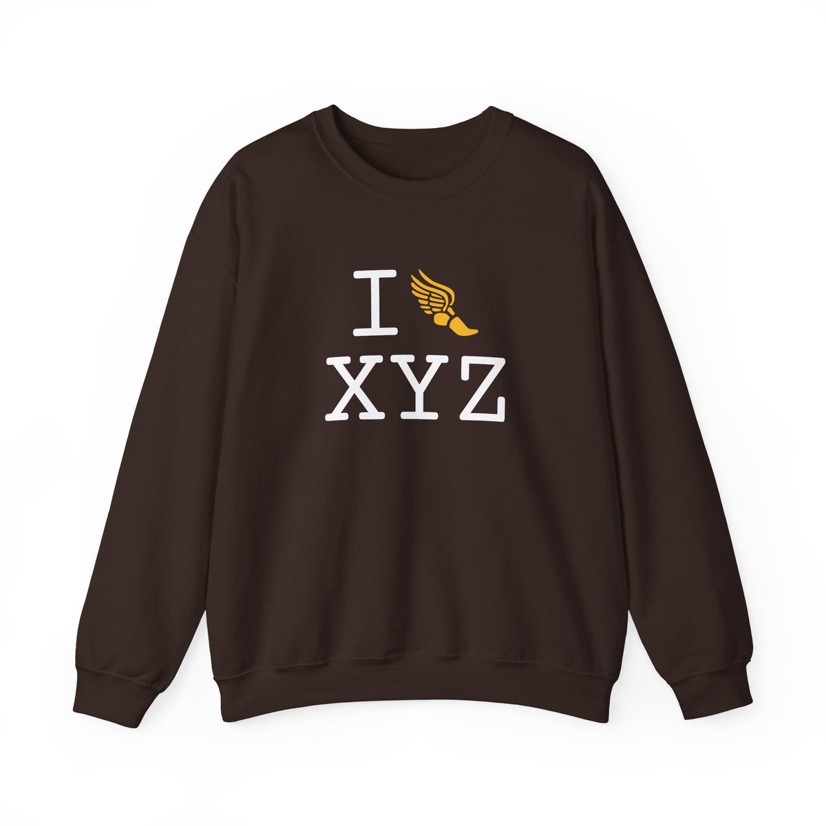 I Run sweatshirt, yellow logo