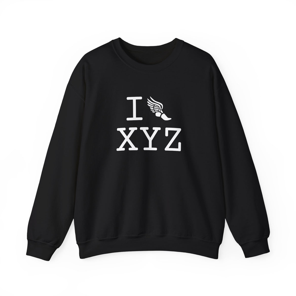 I Run sweatshirt, white logo