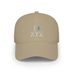 I Hike baseball cap, light blue hiker