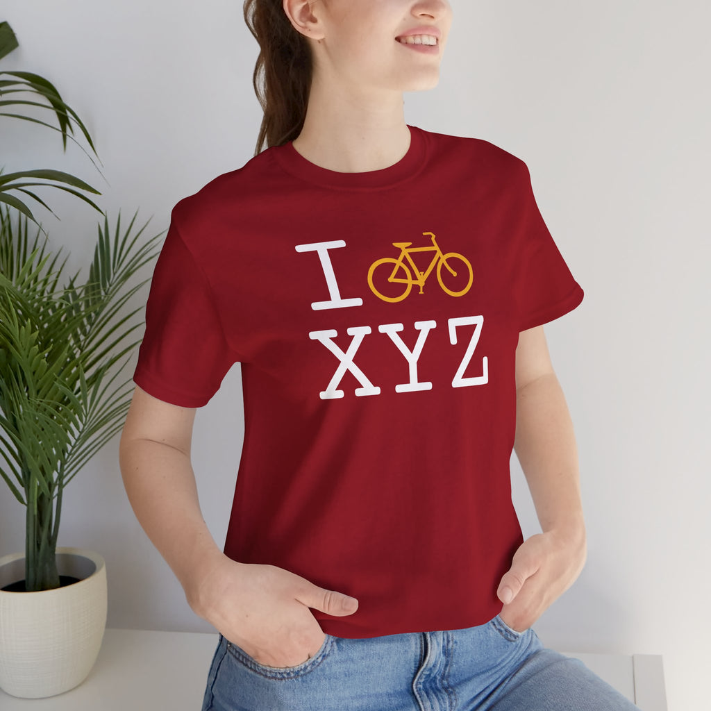 I Bike unisex T, yellow bike