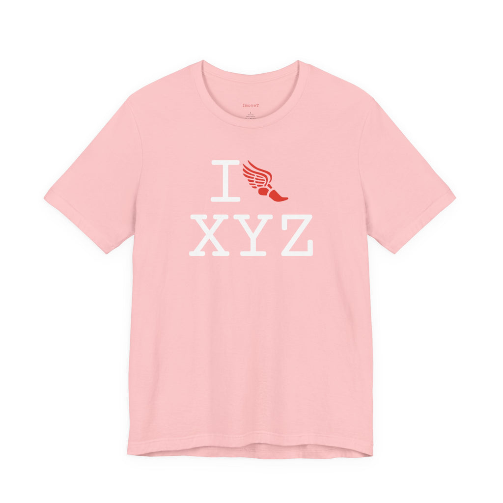 I Run unisex T, red logo