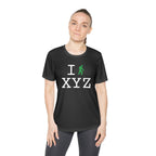 I Hike women's athletic T, green hiker
