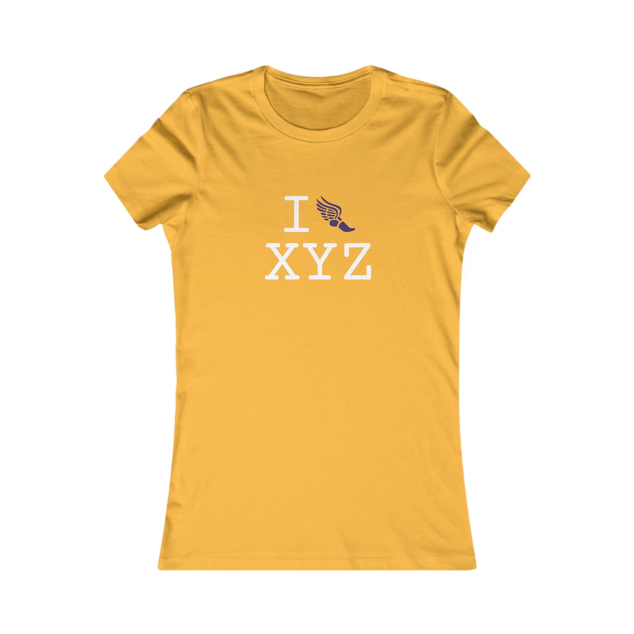 I Run ___ women's T, purple logo