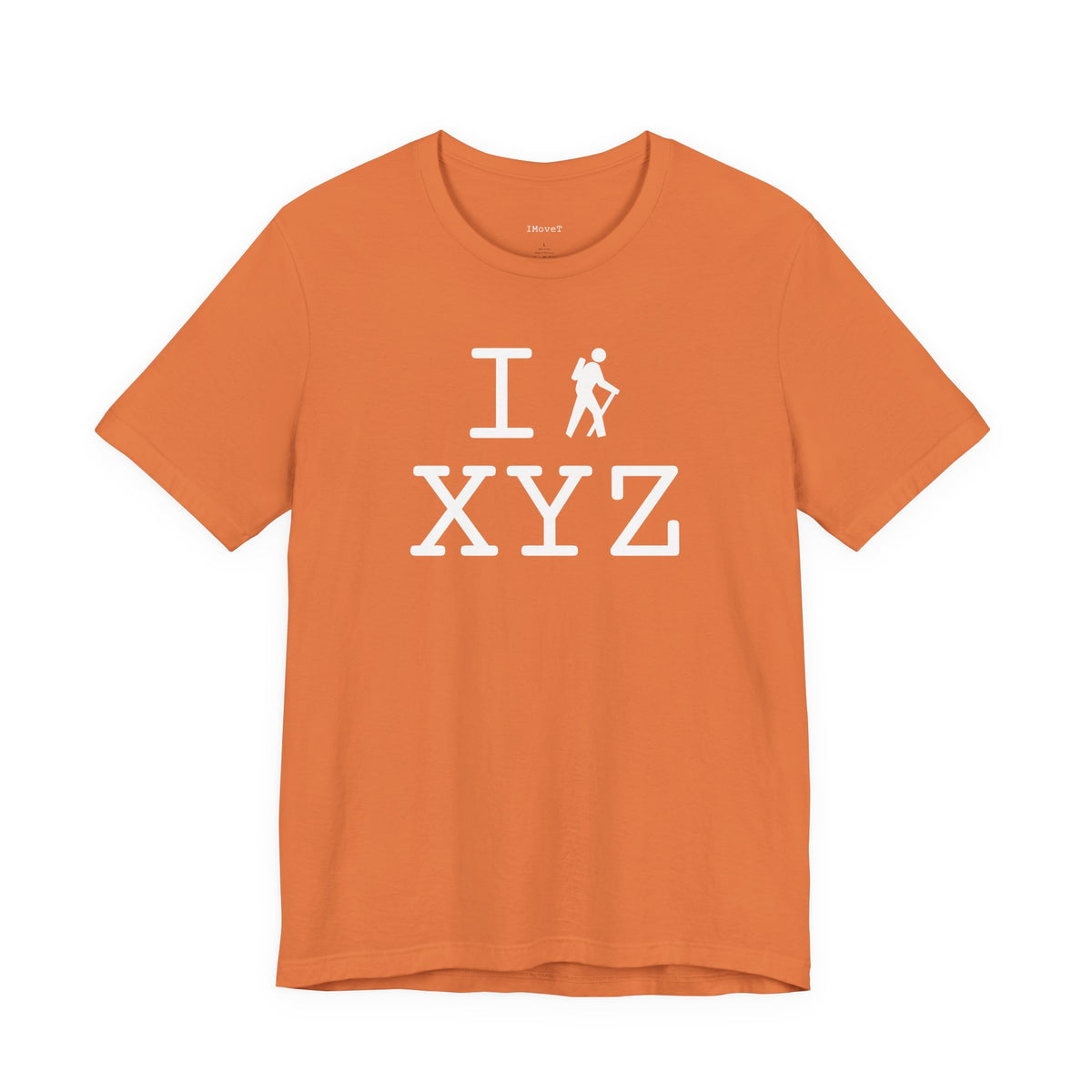 I Hike unisex T, white hiker