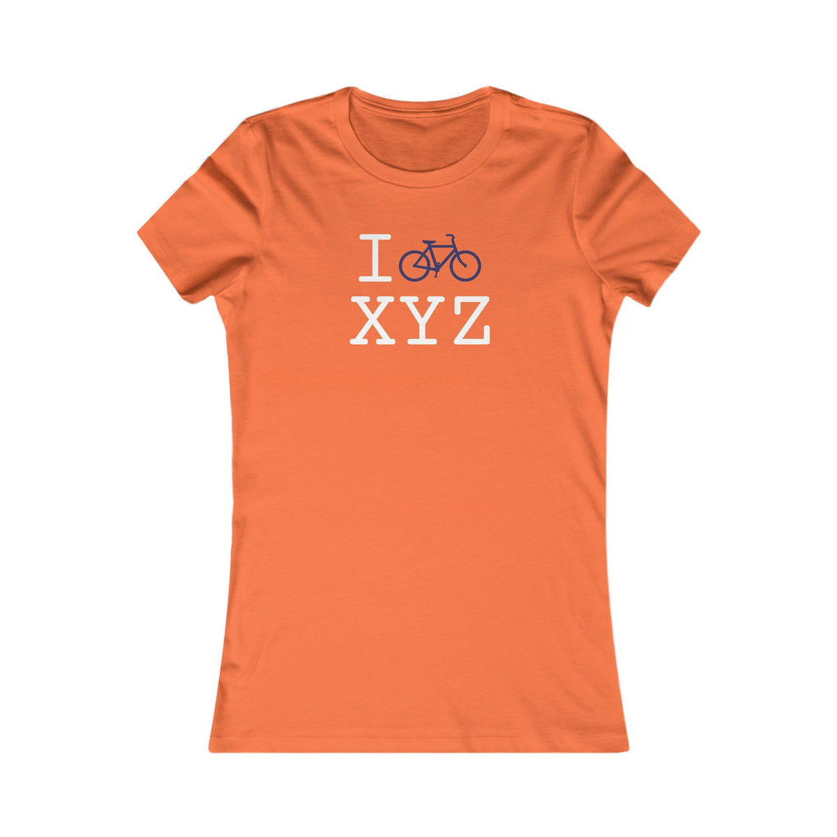 I Bike women's T, navy bike