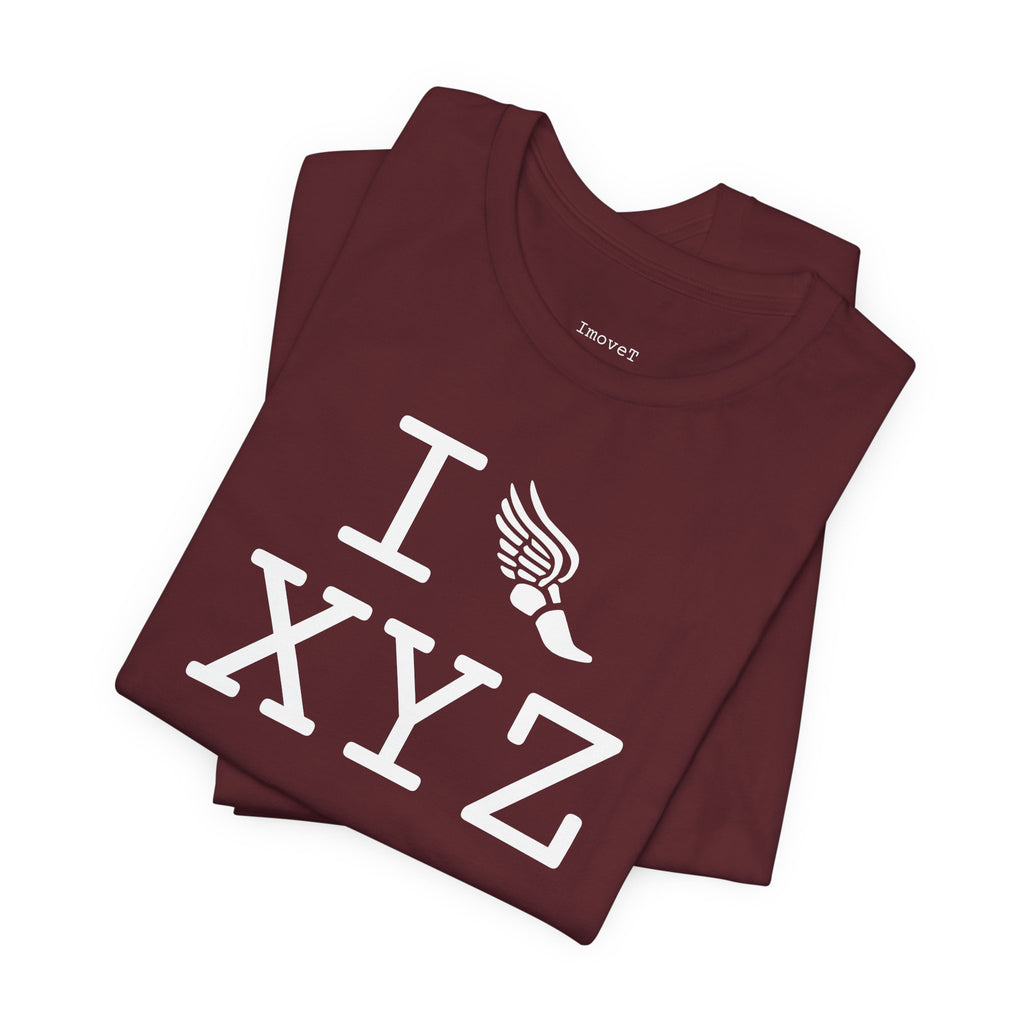 I Run unisex T, white logo