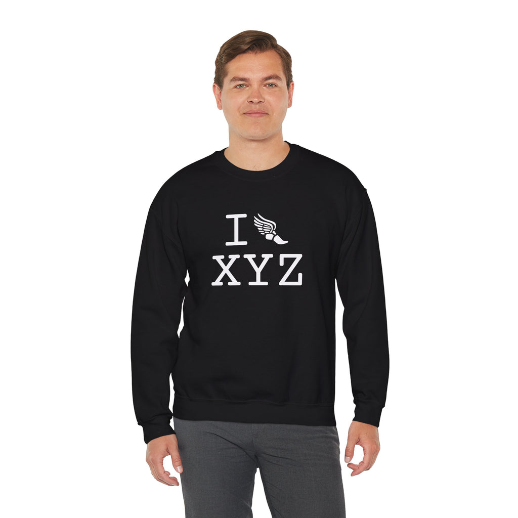 I Run sweatshirt, white logo