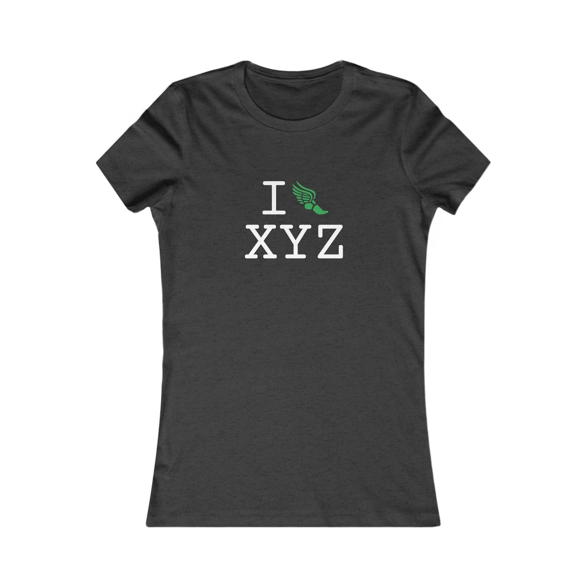 I Run ___ women's T, green logo