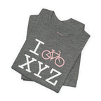 I Bike unisex T, pink bike
