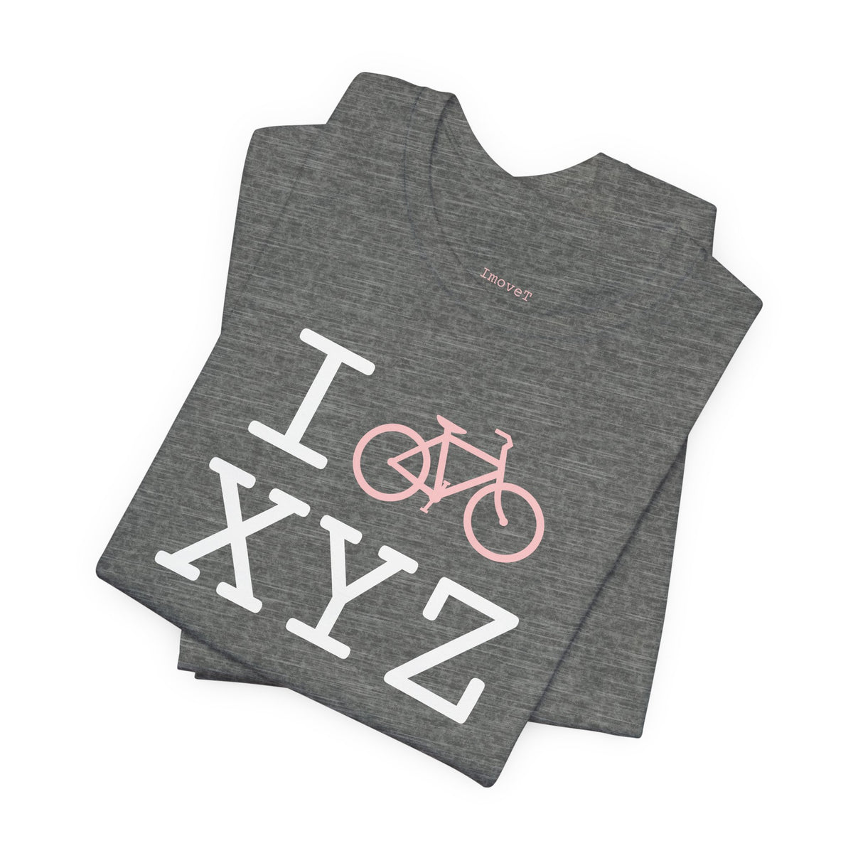 I Bike unisex T, pink bike