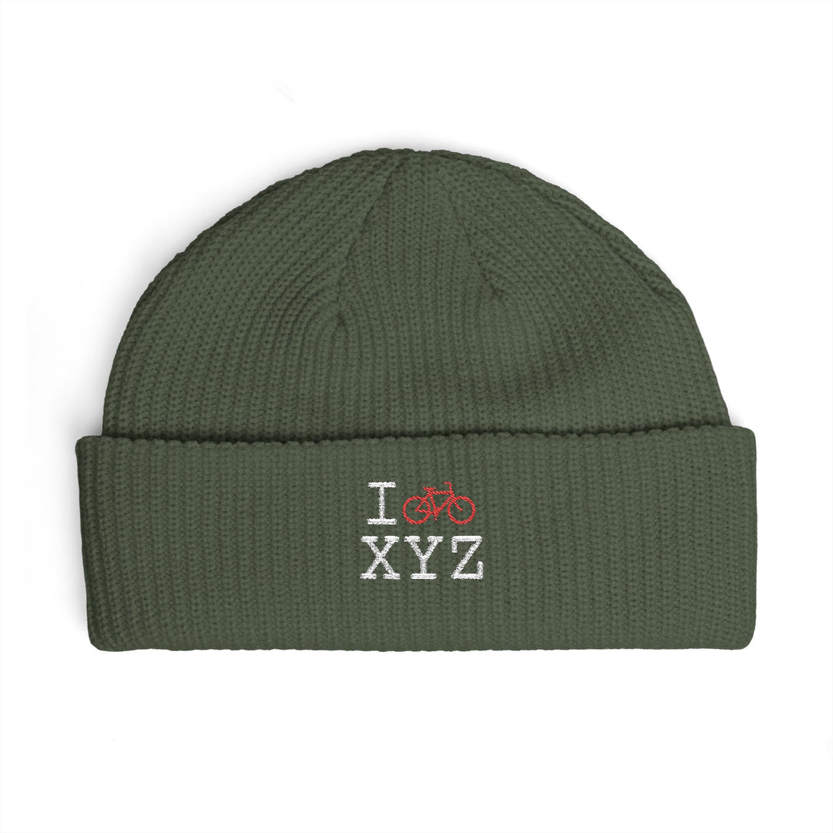 I Bike beanie, red bike