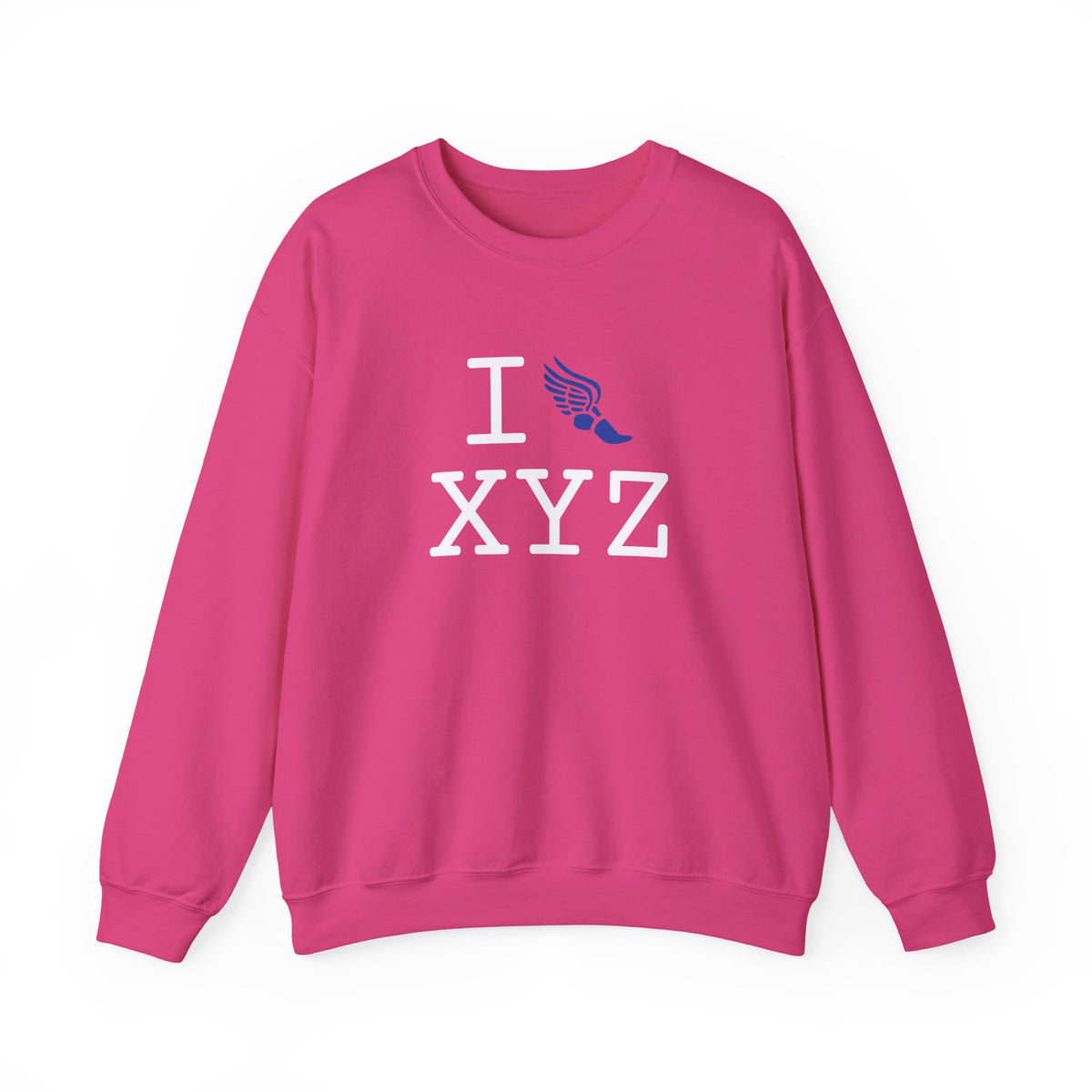 I Run sweatshirt, blue logo