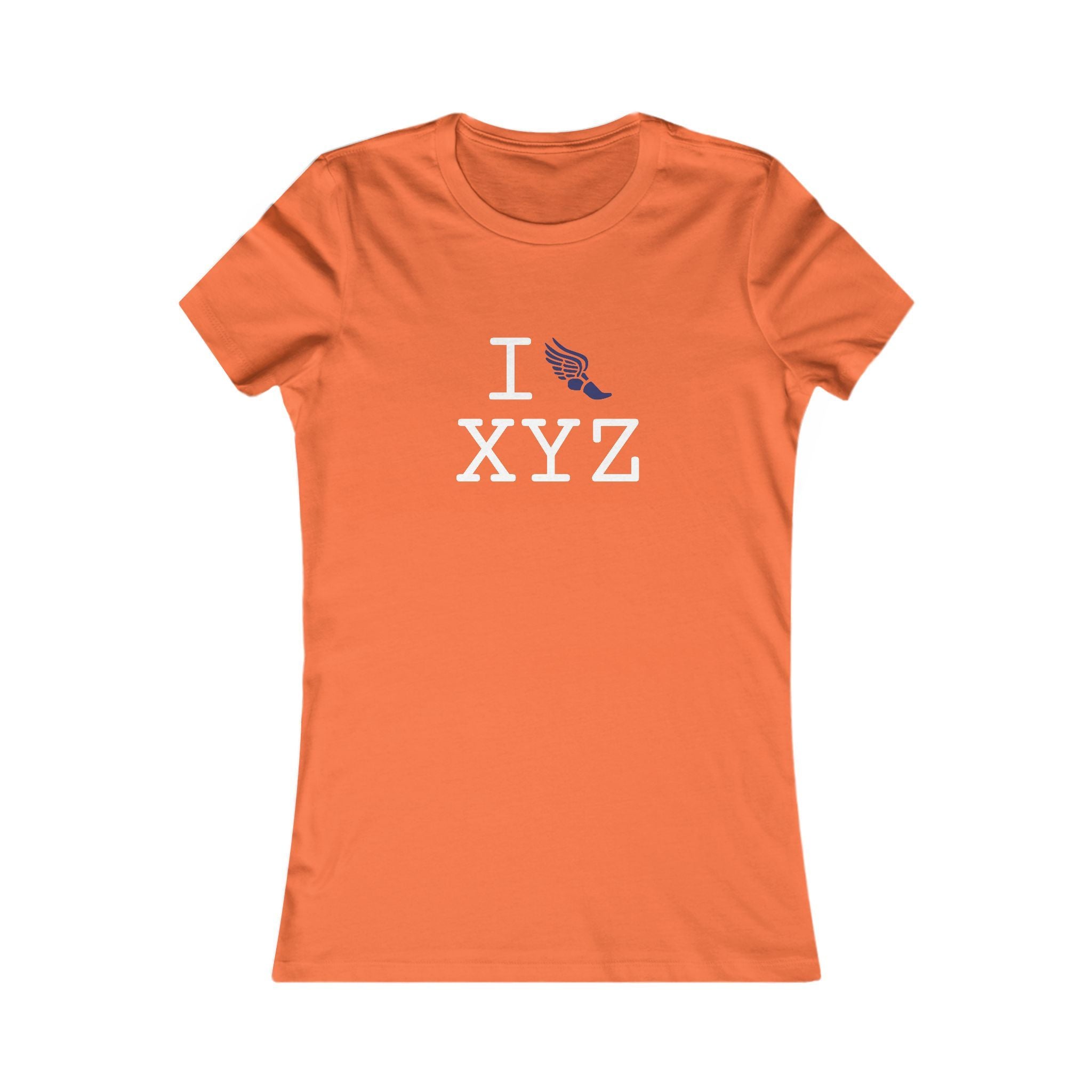 I Run ___ women's T, navy logo