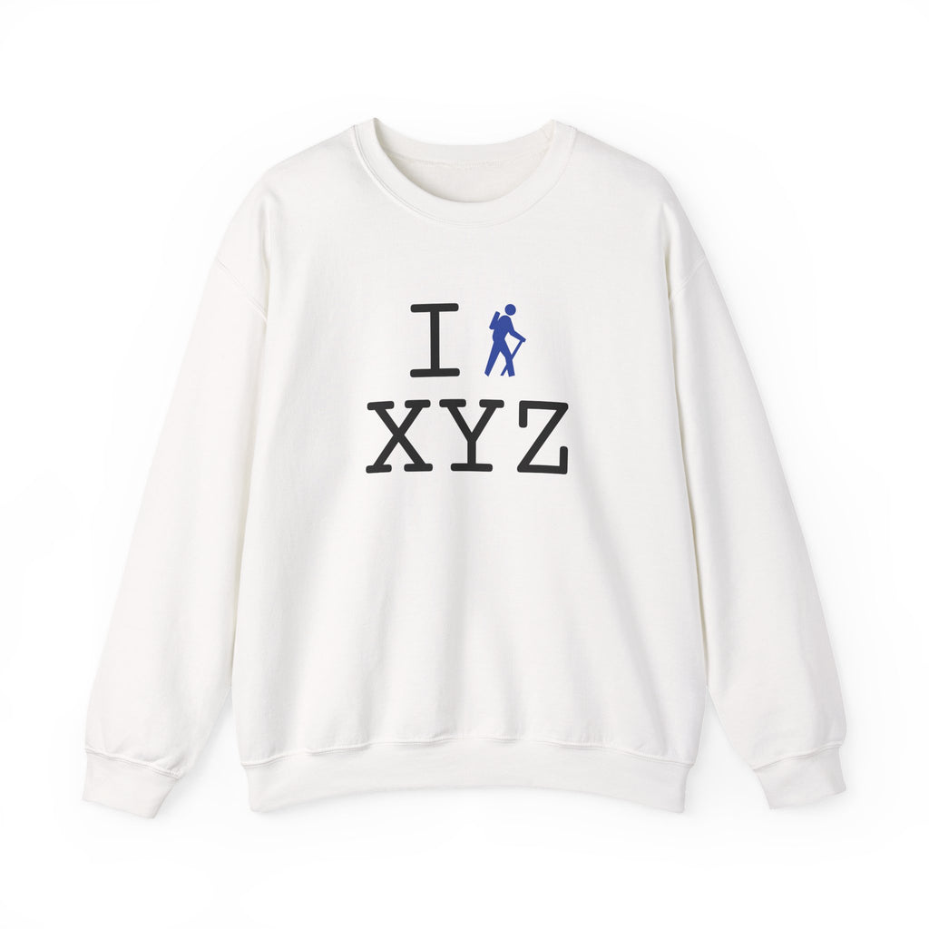 I Hike sweatshirt, blue hiker