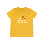 I Run women's athletic T, crimson logo