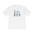 I Bike athletic T, light blue bike
