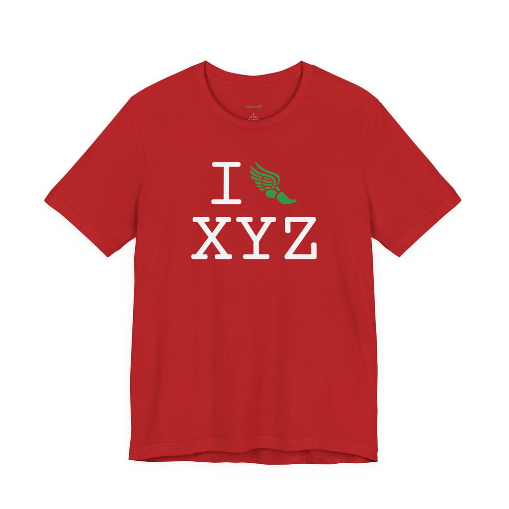 I Run unisex T, green logo