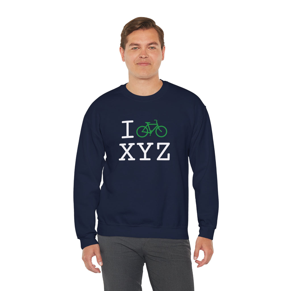 I Bike sweatshirt, green bike