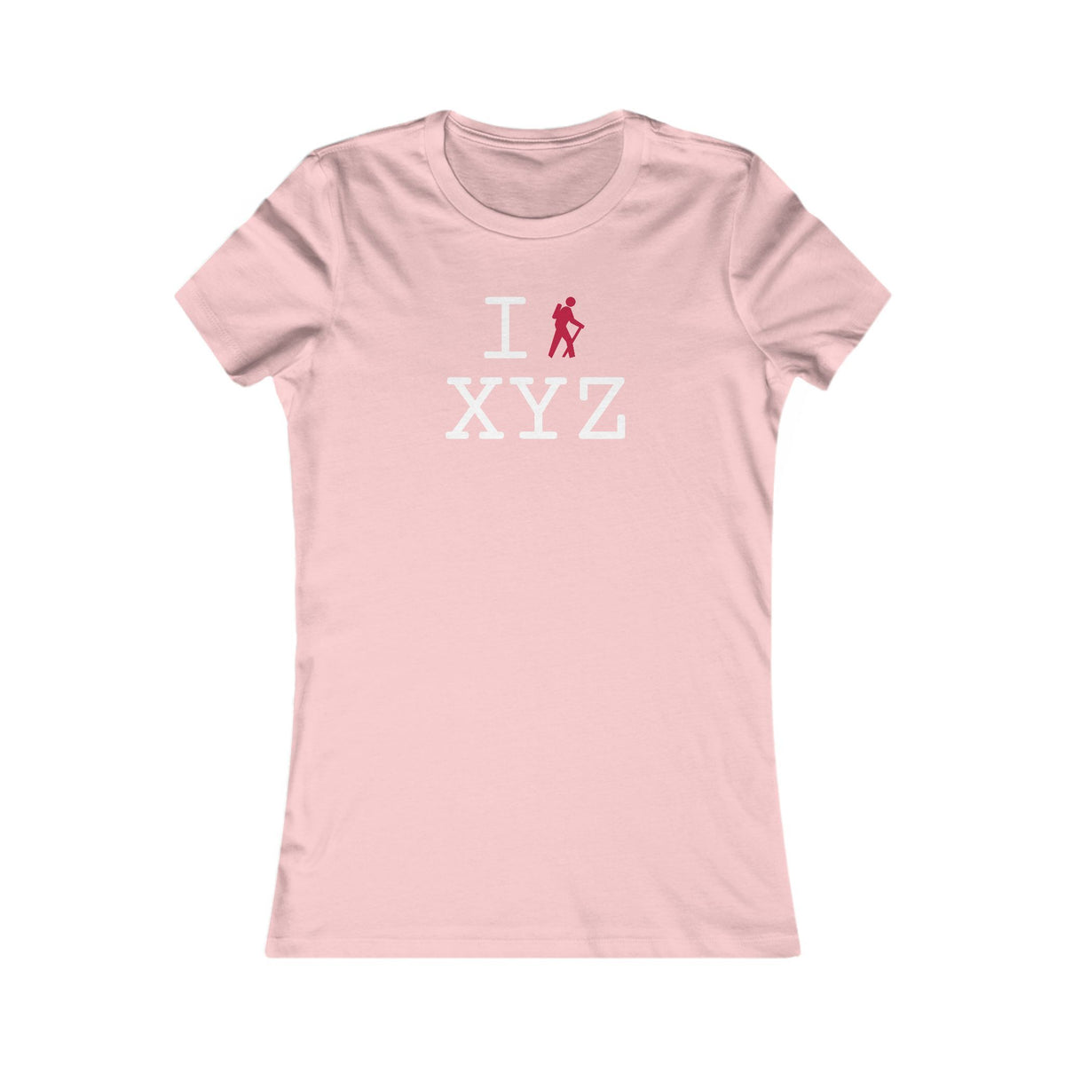 I Hike women's T, red hiker