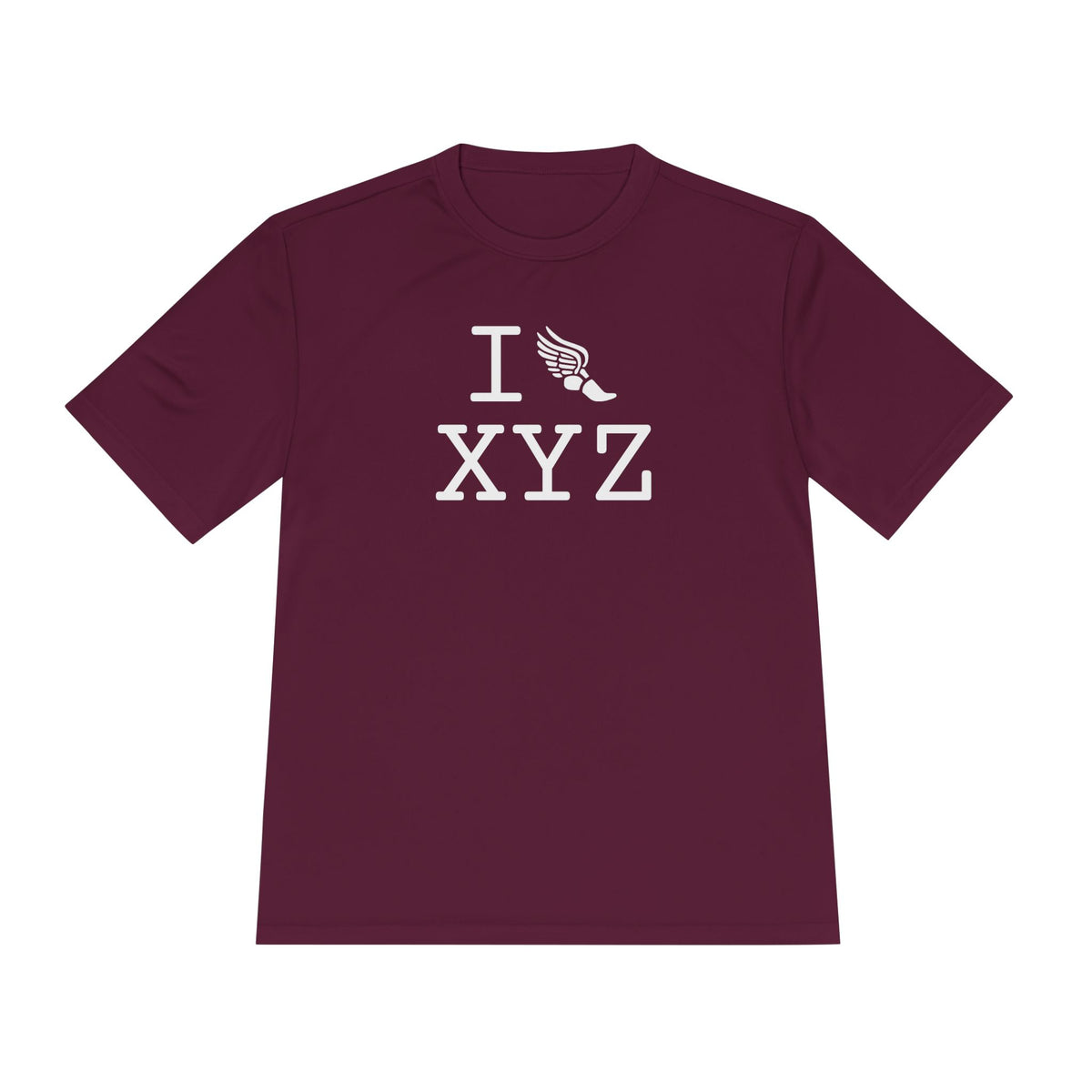 I Run athletic T, white logo