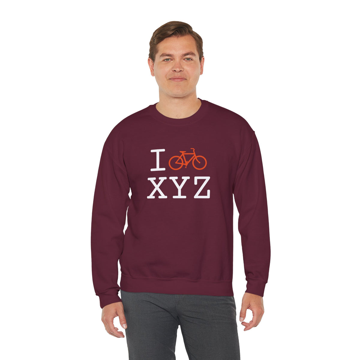 I Bike sweatshirt, orange bike
