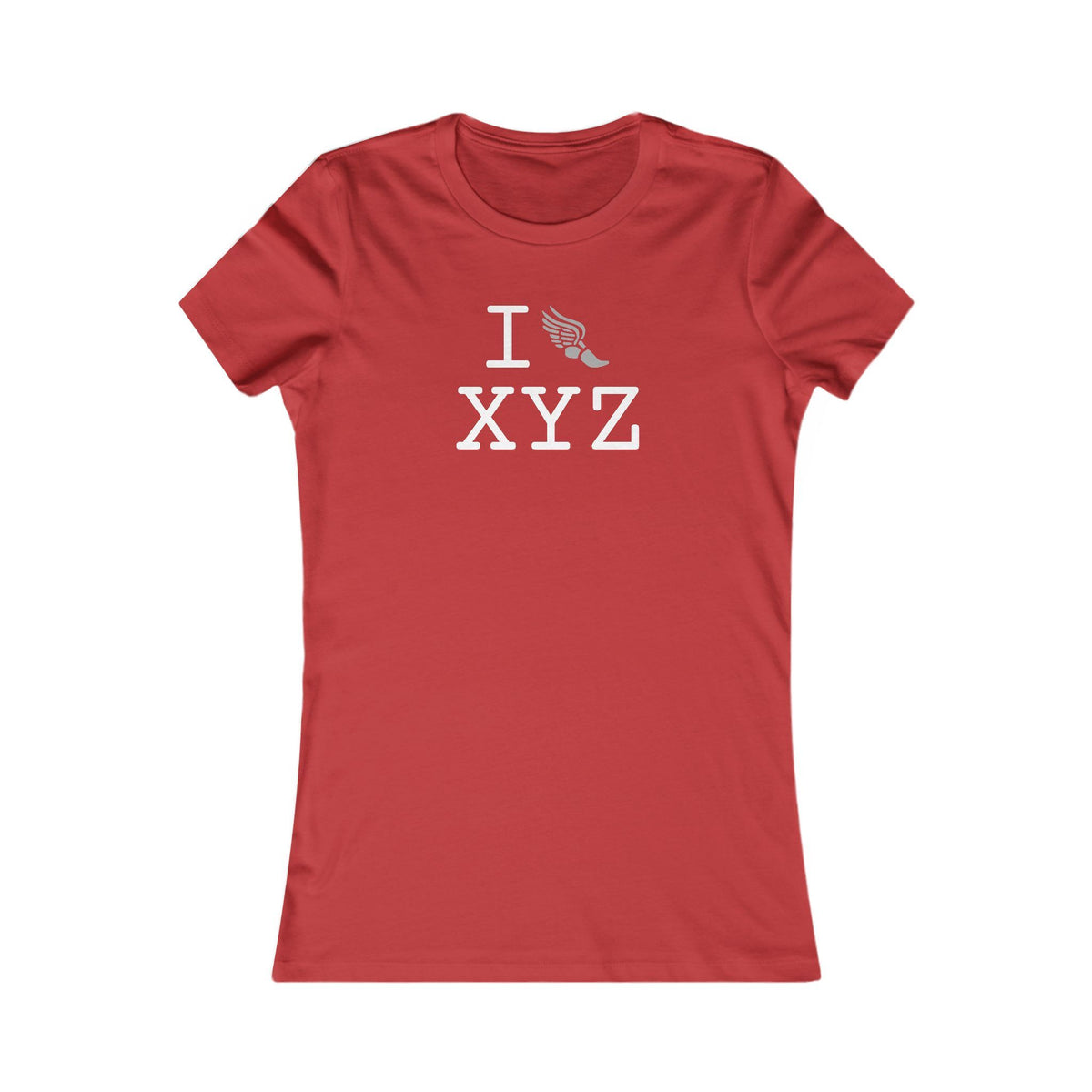 I Run women's T, grey logo