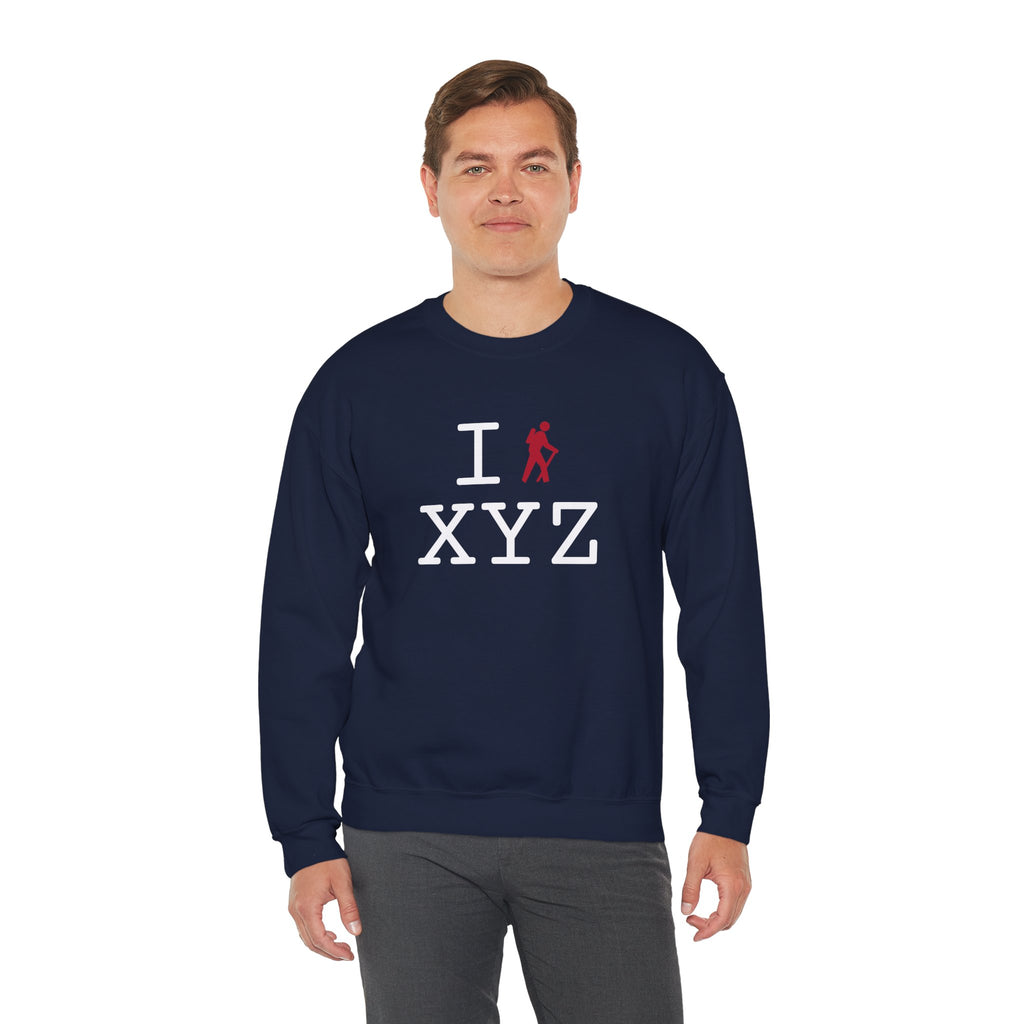 I Hike sweatshirt, red hiker
