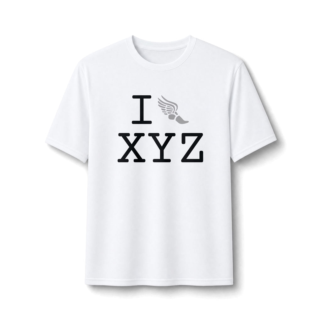 I Run ___ athletic T, grey logo