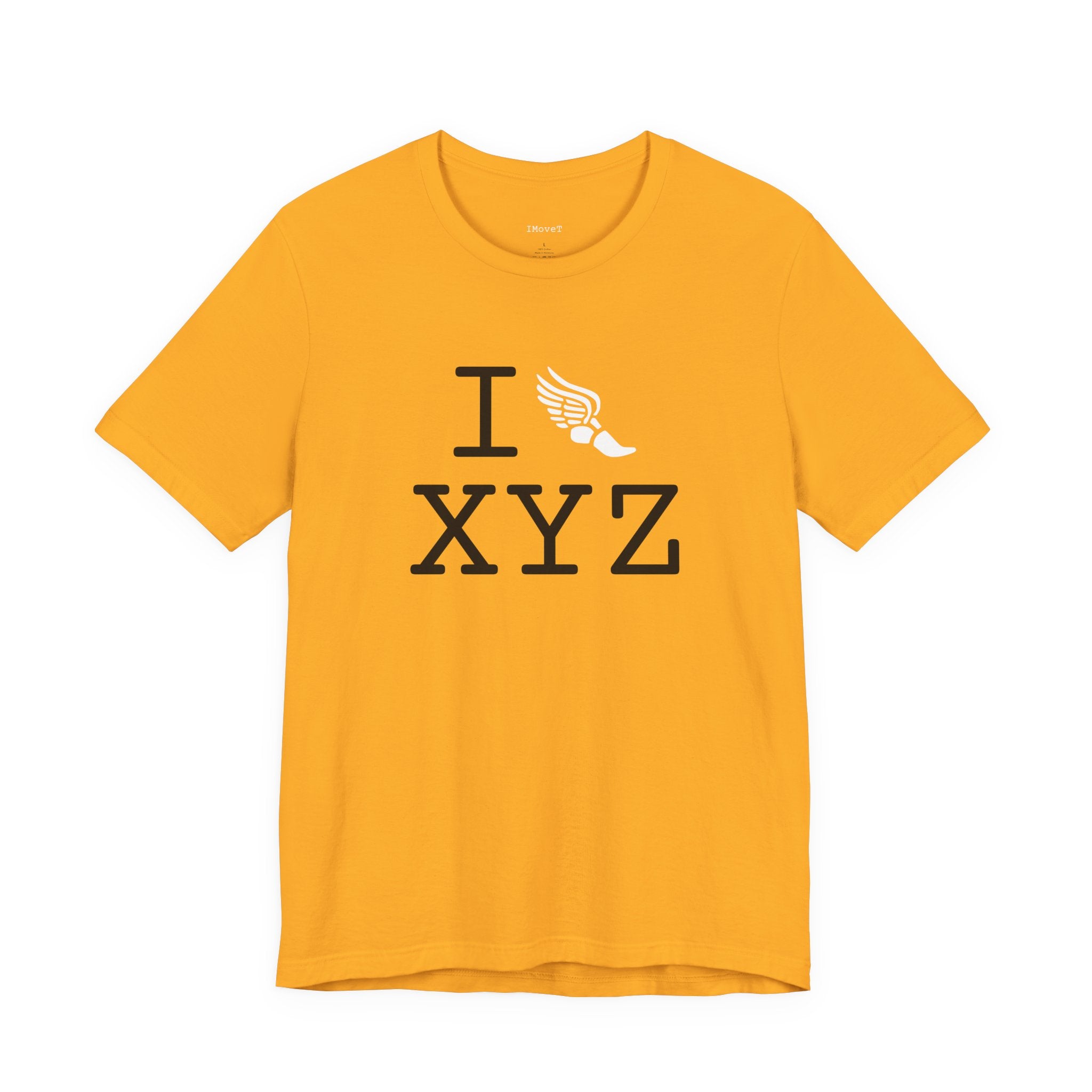 I Run ___ unisex T, white logo