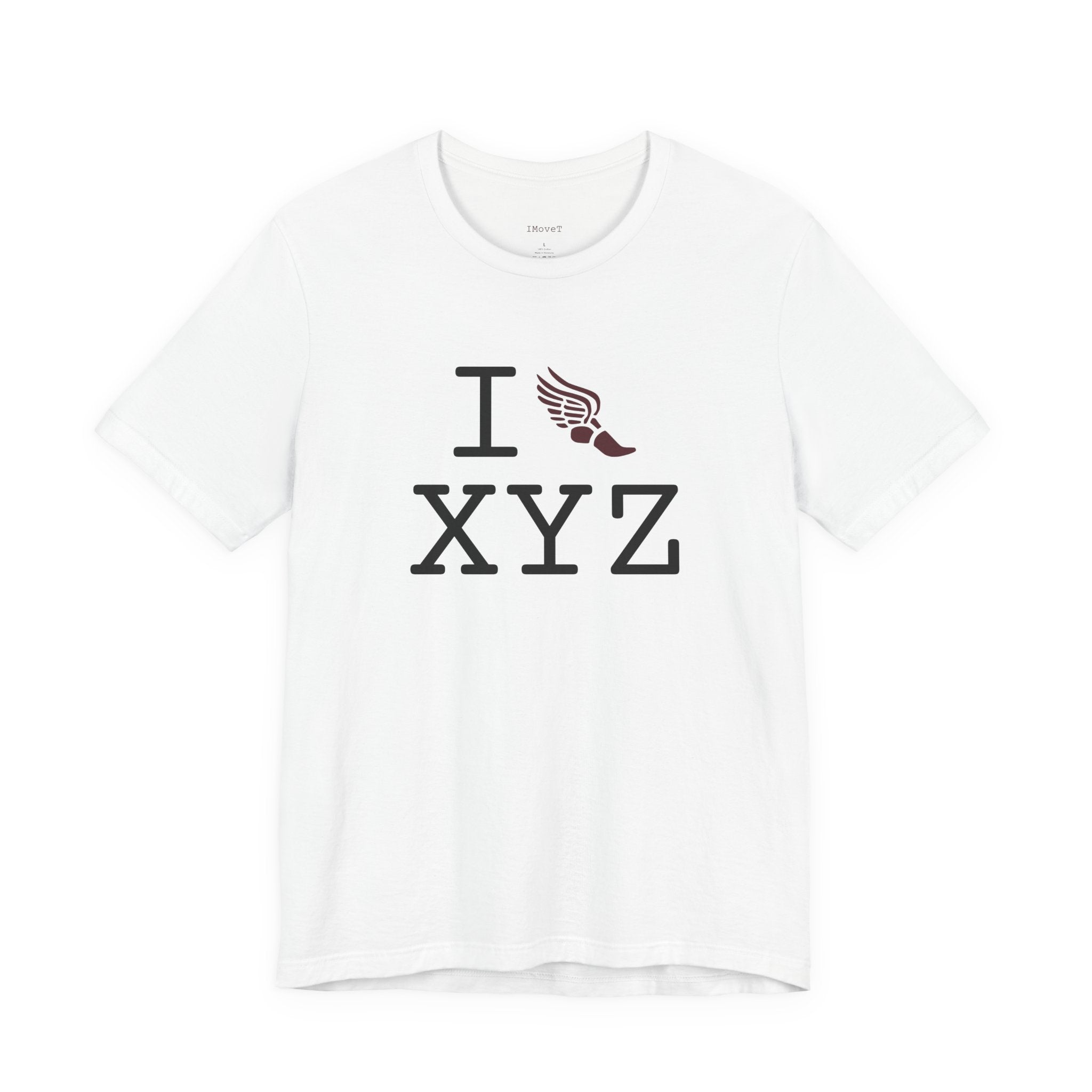 I Run ___ unisex T, maroon logo