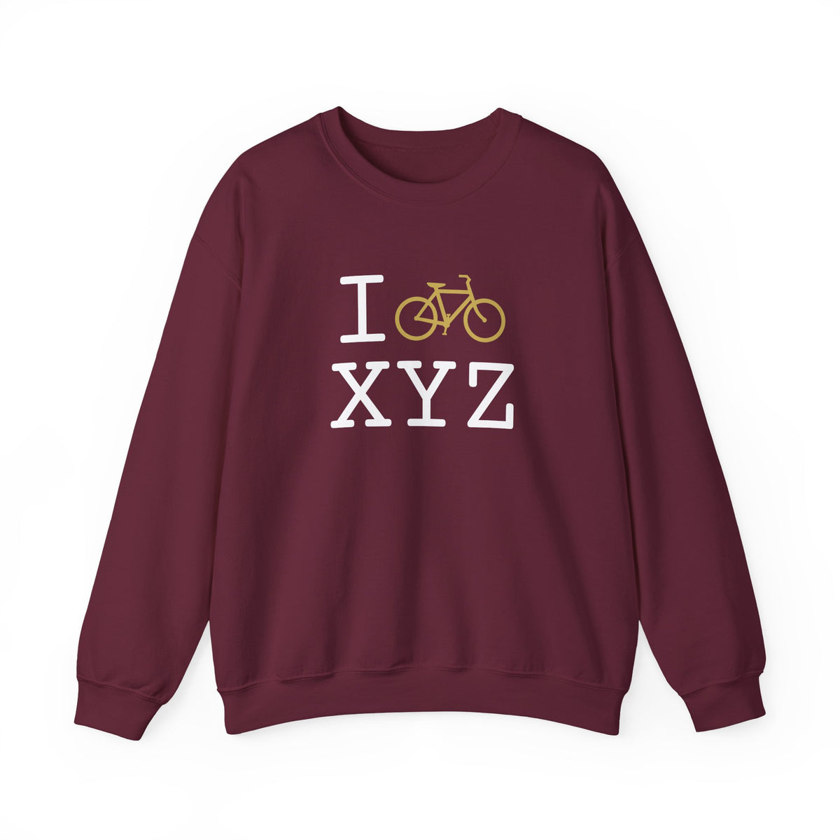 I Bike sweatshirt, gold bike