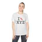 I Run women's athletic T, red logo