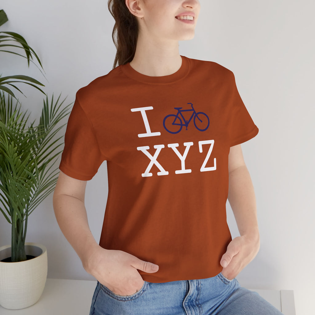 I Bike unisex T, navy bike