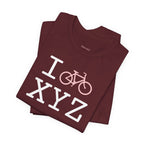 I Bike unisex T, pink bike