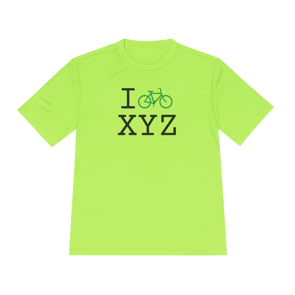 I Bike athletic T, green bike