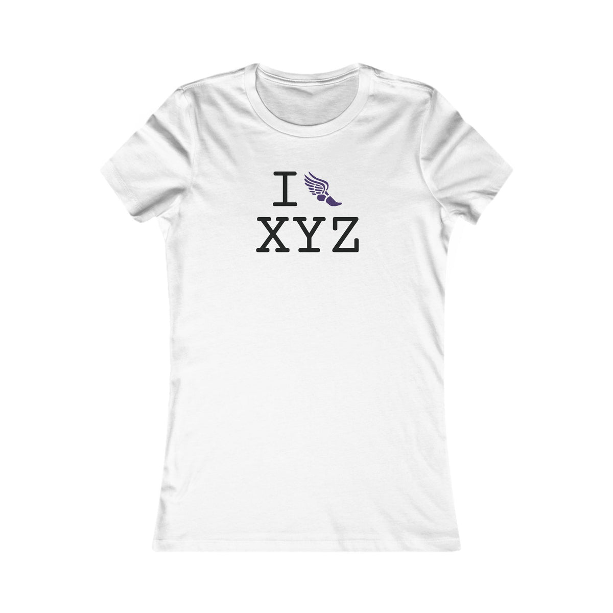 I Run women's T, purple logo