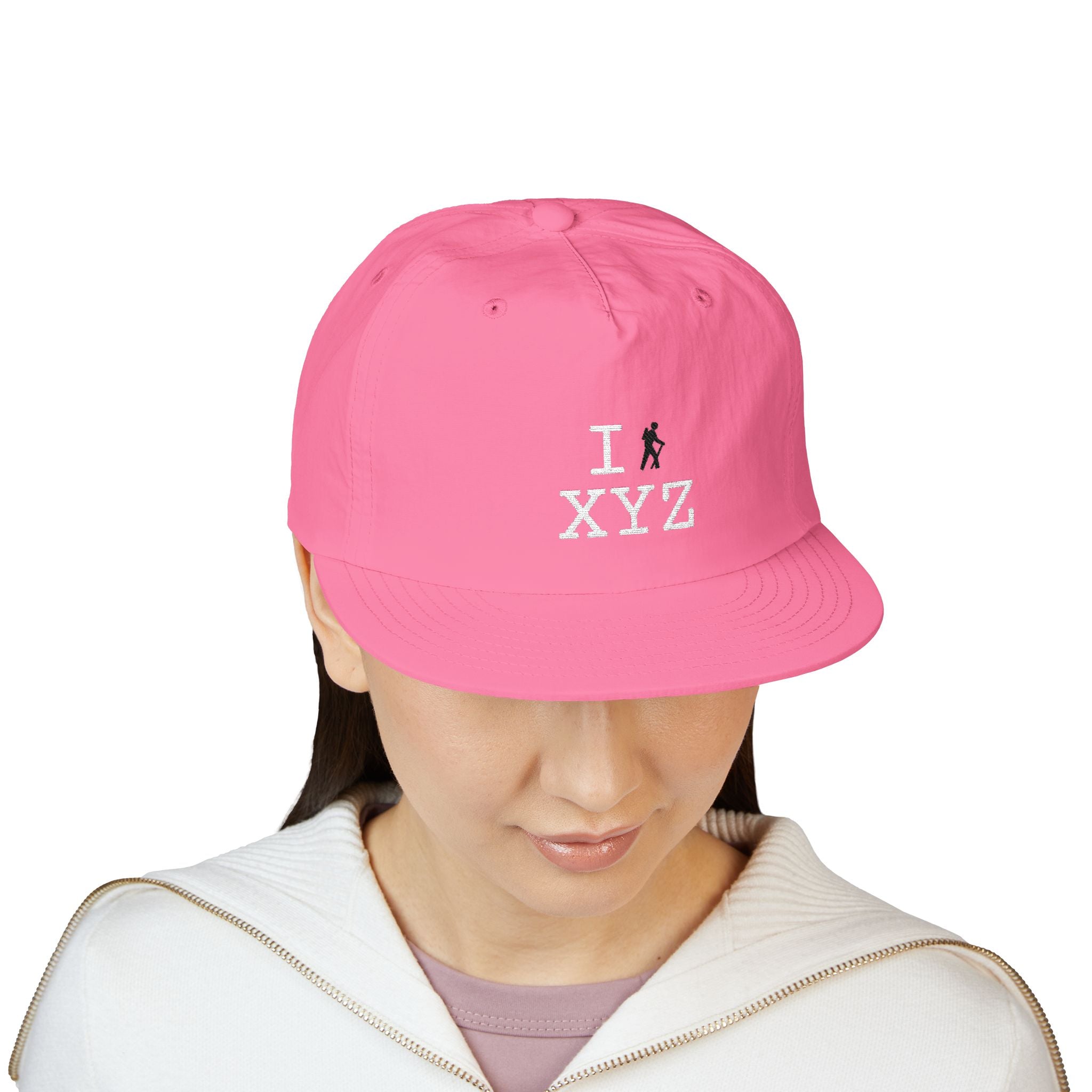 I Hike athletic hat, black hiker